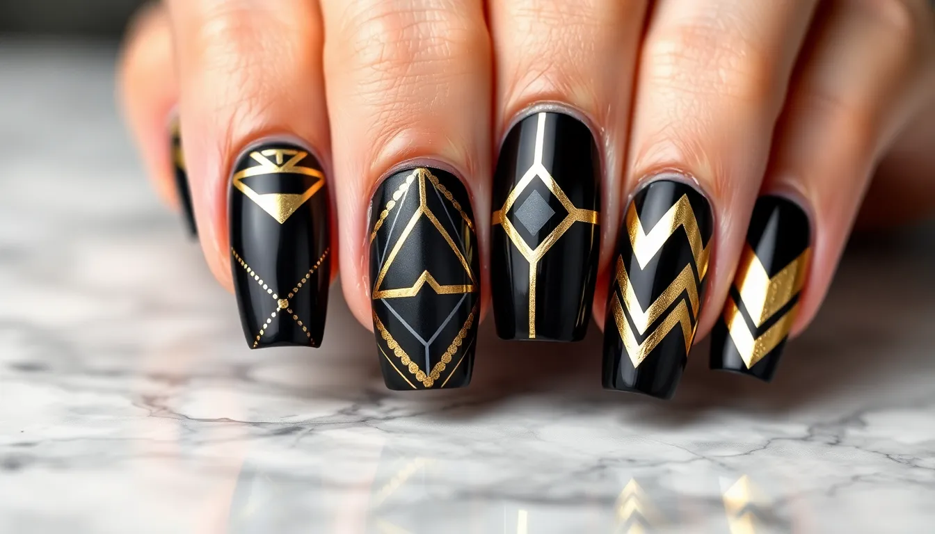 50+ Stunning Black and Gold Nail Ideas That'll Make You Feel Like Royalty 4 50+ Stunning Black and Gold Nail Ideas That'll Make You Feel Like Royalty 3