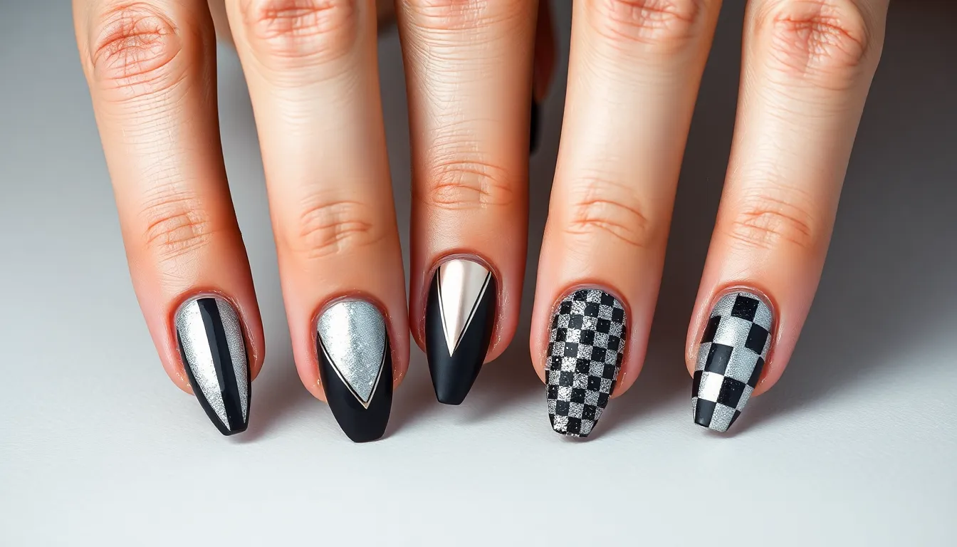 50+ Stunning Black and Silver Nail Ideas That'll Make You Feel Like a Star 4 50+ Stunning Black and Silver Nail Ideas That'll Make You Feel Like a Star 3