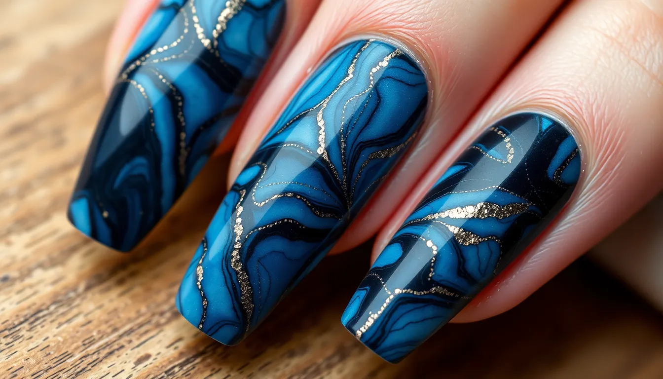 30+ Blue and Black Nail Ideas: Stunning Designs You Can Try at Home 4 30+ Blue and Black Nail Ideas: Stunning Designs You Can Try at Home 3