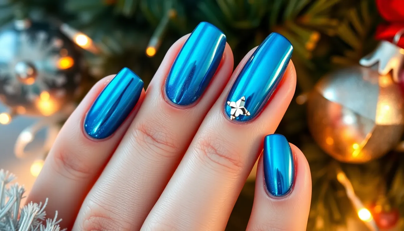 25 Stunning Blue Winter Nail Ideas That'll Make You Love Cold Weather 4 25 Stunning Blue Winter Nail Ideas That'll Make You Love Cold Weather 3