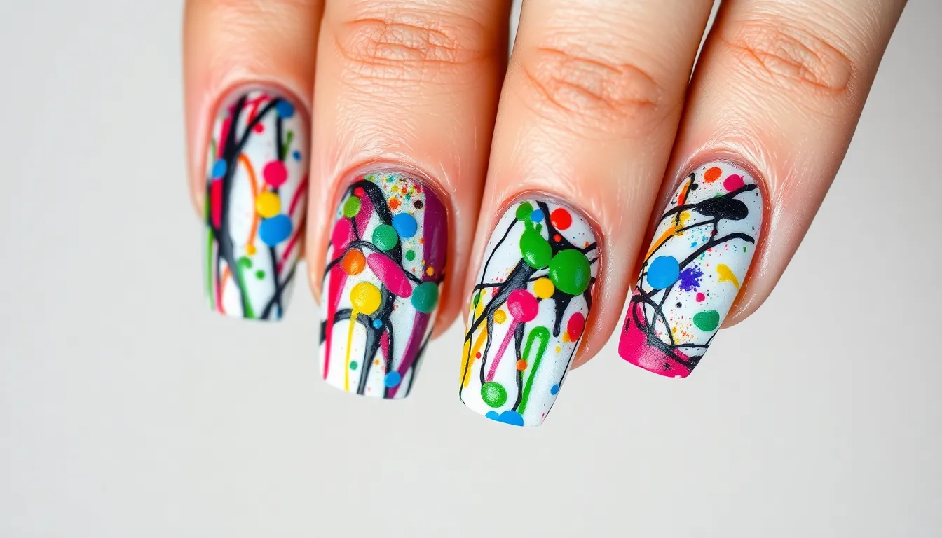 30 Stunning Abstract Nail Art Ideas to Transform Your Manicure Game 6 30 Stunning Abstract Nail Art Ideas to Transform Your Manicure Game 5