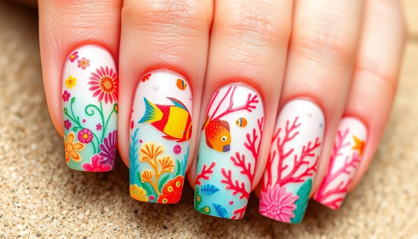 30+ Stunning Beach Nail Ideas That'll Make You Feel Like You're on Vacation 6 30+ Stunning Beach Nail Ideas That'll Make You Feel Like You're on Vacation 5