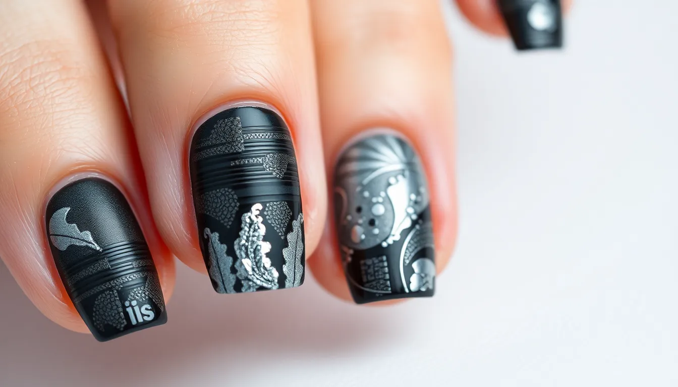 50+ Stunning Black and Silver Nail Ideas That'll Make You Feel Like a Star 6 50+ Stunning Black and Silver Nail Ideas That'll Make You Feel Like a Star 5