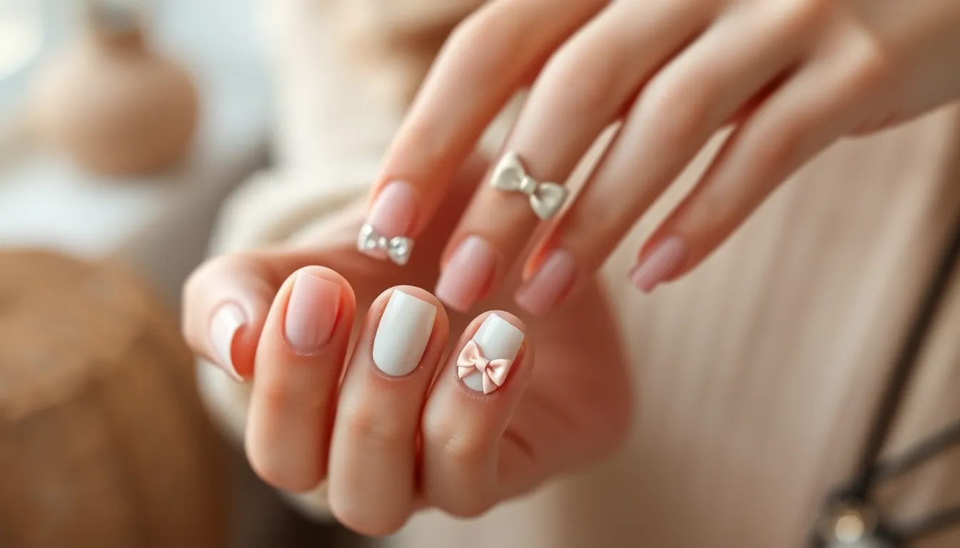 20 Stunning Bow Nail Art Ideas That'll Make Your Manicure Instagram-Worthy 6 20 Stunning Bow Nail Art Ideas That'll Make Your Manicure Instagram-Worthy 5