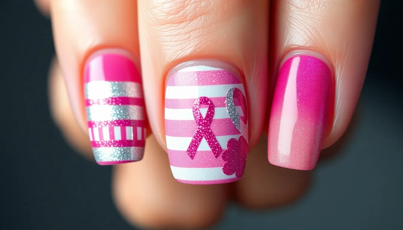 20+ Stunning Breast Cancer Awareness Nail Ideas to Show Your Support This October 6 20+ Stunning Breast Cancer Awareness Nail Ideas to Show Your Support This October 5