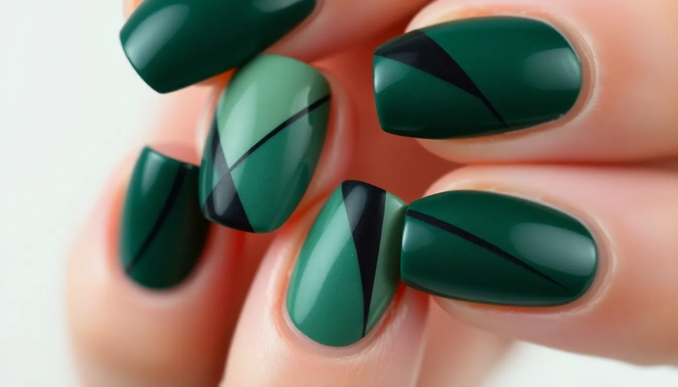 50 Stunning Dark Green Nail Ideas to Elevate Your Manicure Game in 2025 5