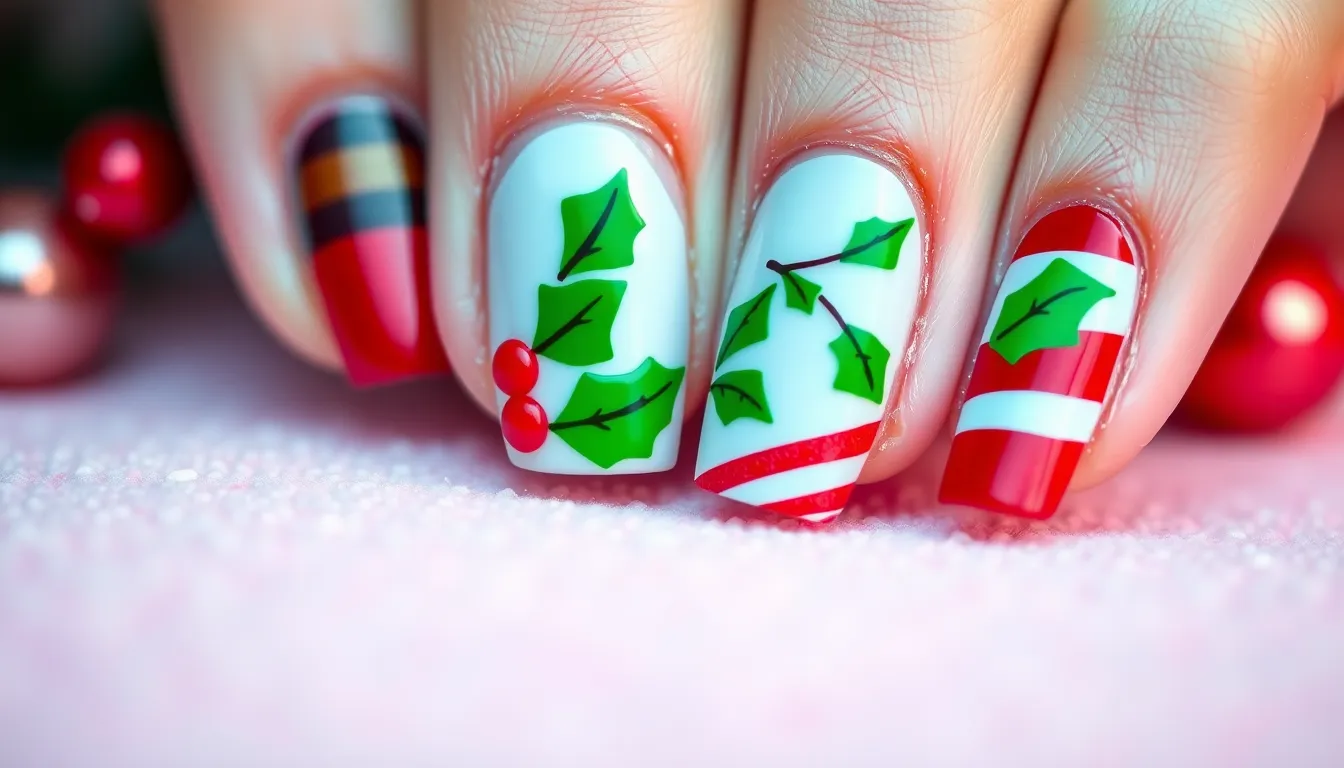 50 Stunning Christmas Nail Art Ideas for the Perfect Holiday Manicure 6 50 Stunning Christmas Nail Art Ideas for the Perfect Holiday Manicure 5