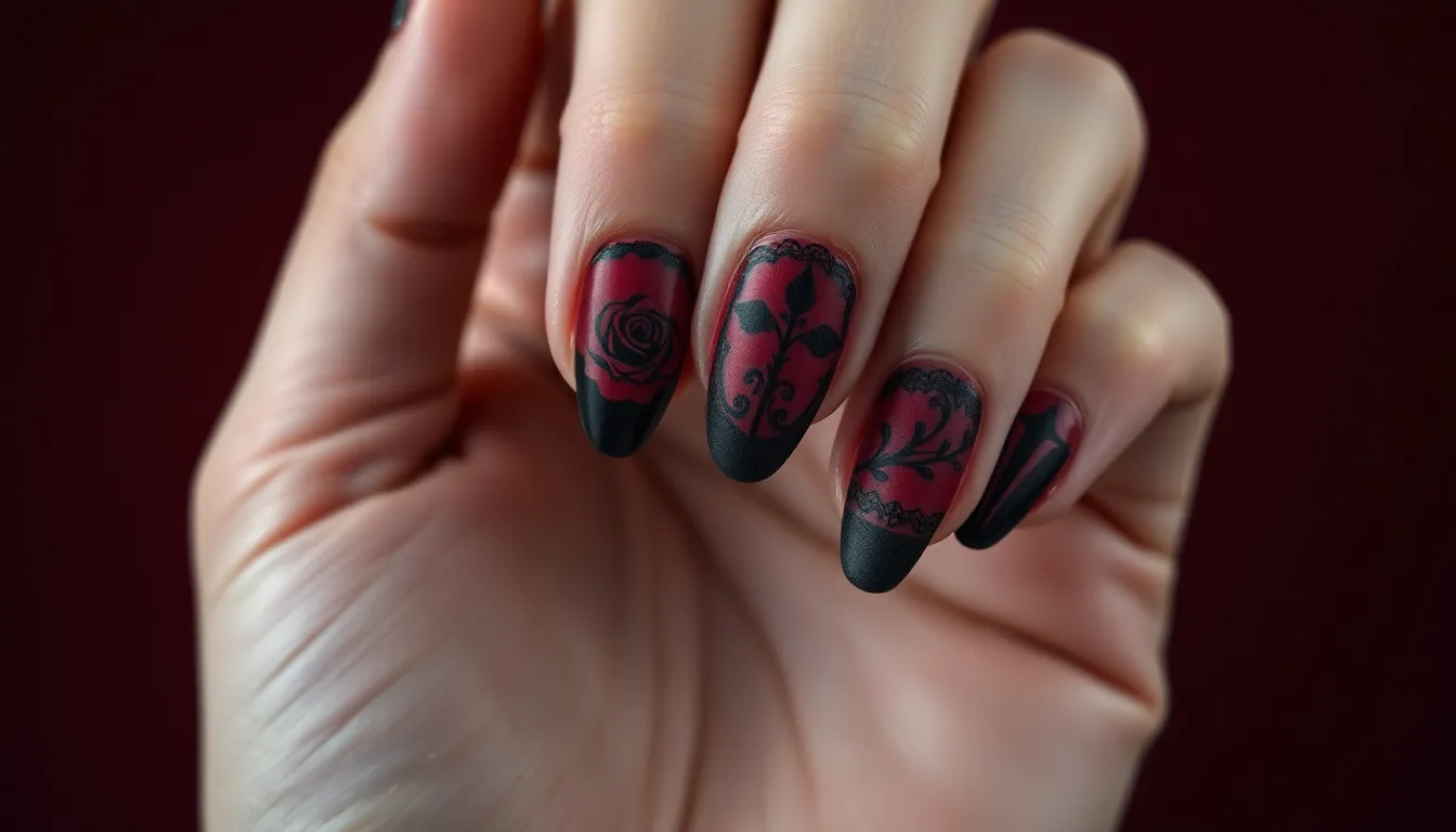 25 Stunning Red and Black Nail Art Ideas for Every Style & Occasion 6 25 Stunning Red and Black Nail Art Ideas for Every Style & Occasion 5