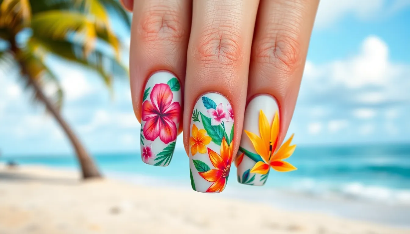 30 Stunning Tropical Nail Ideas to Transform Your Summer Manicure 6 30 Stunning Tropical Nail Ideas to Transform Your Summer Manicure 5