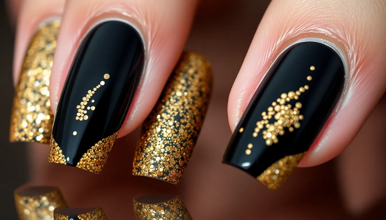 50+ Stunning Black and Gold Nail Ideas That'll Make You Feel Like Royalty 8 50+ Stunning Black and Gold Nail Ideas That'll Make You Feel Like Royalty 7