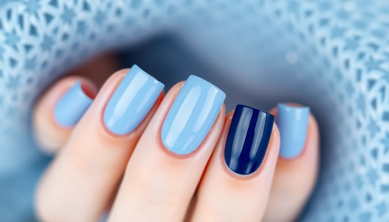 25 Stunning Blue Winter Nail Ideas That'll Make You Love Cold Weather 8 25 Stunning Blue Winter Nail Ideas That'll Make You Love Cold Weather 7