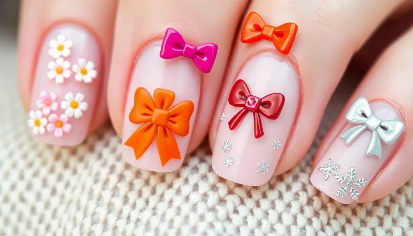 20 Stunning Bow Nail Art Ideas That'll Make Your Manicure Instagram-Worthy 8 20 Stunning Bow Nail Art Ideas That'll Make Your Manicure Instagram-Worthy 7