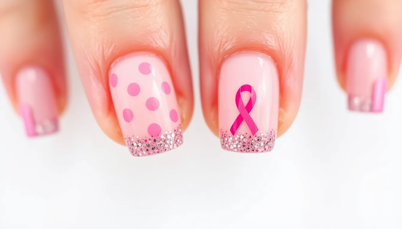 20+ Stunning Breast Cancer Awareness Nail Ideas to Show Your Support This October 8 20+ Stunning Breast Cancer Awareness Nail Ideas to Show Your Support This October 7