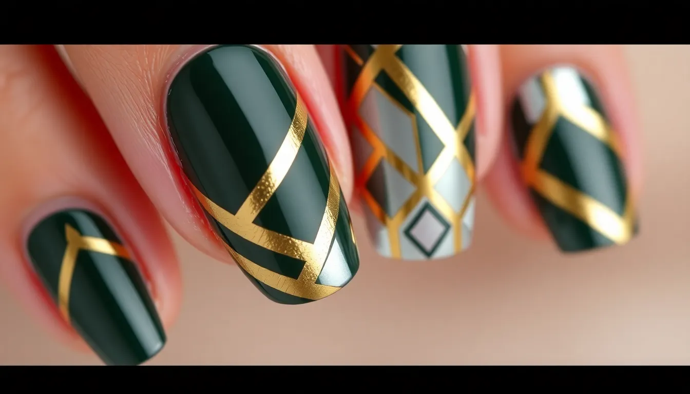 50 Stunning Dark Green Nail Ideas to Elevate Your Manicure Game in 2025 7