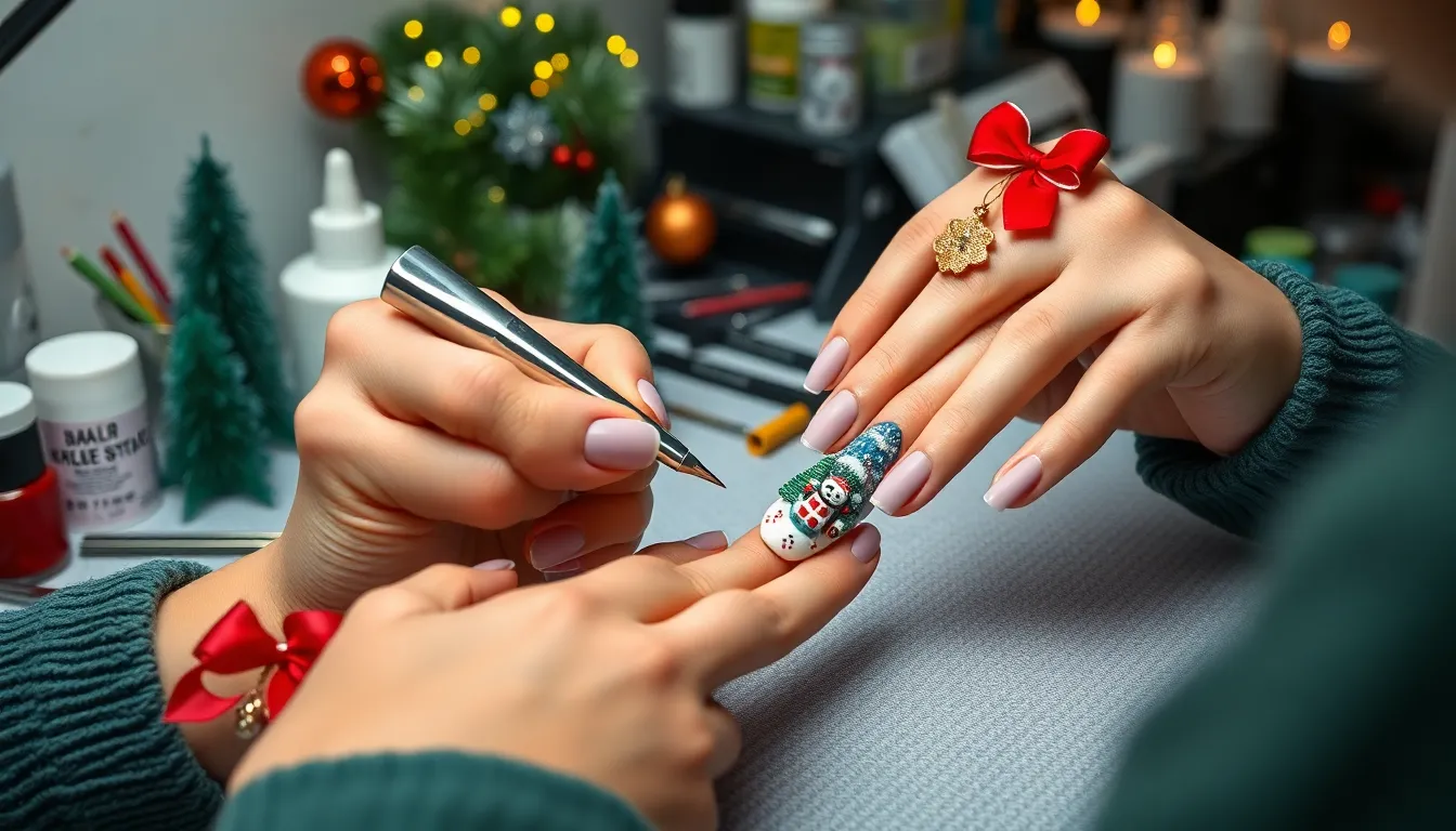 50 Stunning Christmas Nail Art Ideas for the Perfect Holiday Manicure 8 50 Stunning Christmas Nail Art Ideas for the Perfect Holiday Manicure 7
