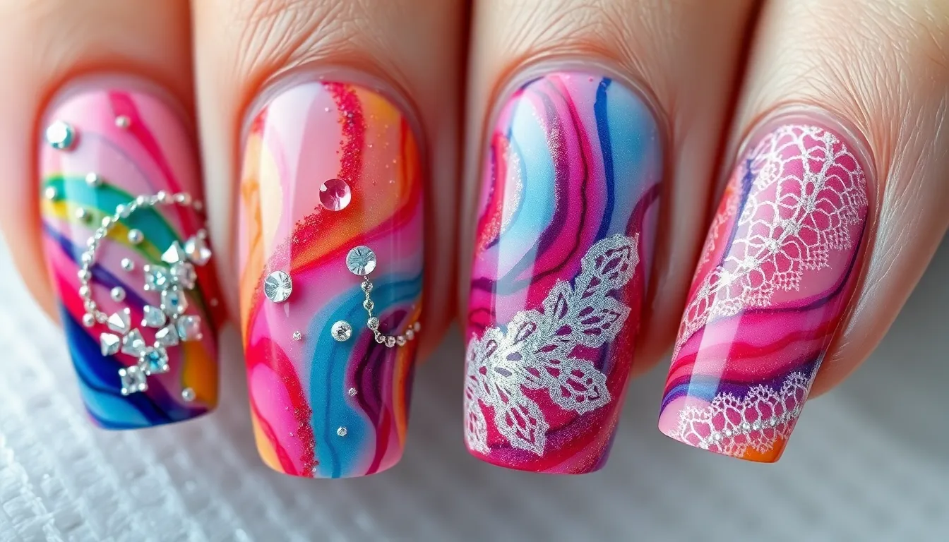 30 Stunning Abstract Nail Art Ideas to Transform Your Manicure Game 10 30 Stunning Abstract Nail Art Ideas to Transform Your Manicure Game 9