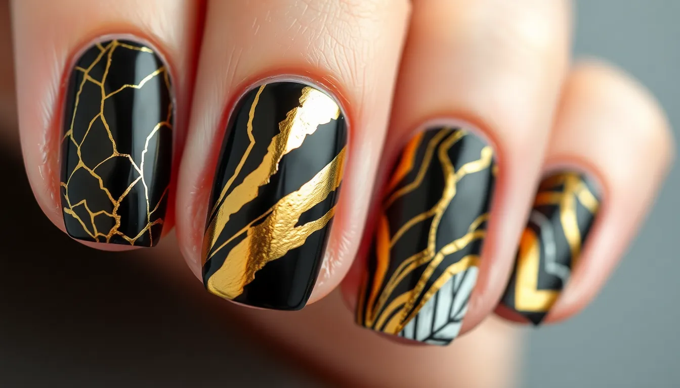50+ Stunning Black and Gold Nail Ideas That'll Make You Feel Like Royalty 10 50+ Stunning Black and Gold Nail Ideas That'll Make You Feel Like Royalty 9