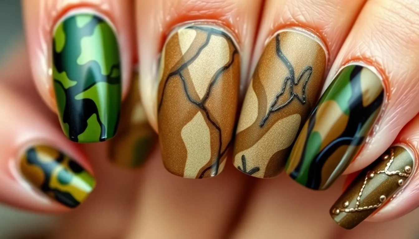 25 Stunning Camouflage Nail Ideas: From Classic Military to Bold Festival Looks 9