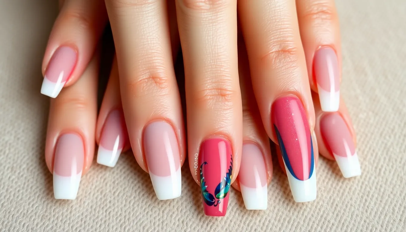 25 Creative French Manicure Nail Art Ideas That'll Transform Your Tips 10 25 Creative French Manicure Nail Art Ideas That'll Transform Your Tips 9