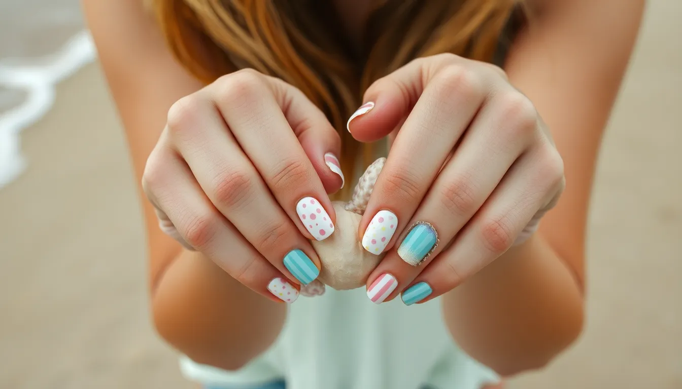 30+ Stunning Beach Nail Ideas That'll Make You Feel Like You're on Vacation 12 30+ Stunning Beach Nail Ideas That'll Make You Feel Like You're on Vacation 11