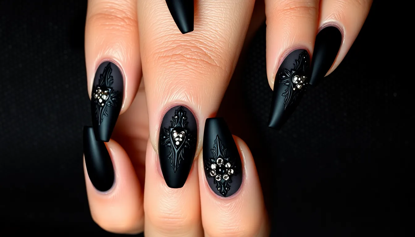 50+ Stunning Black Acrylic Nail Ideas That'll Make You Ditch Every Other Color 11