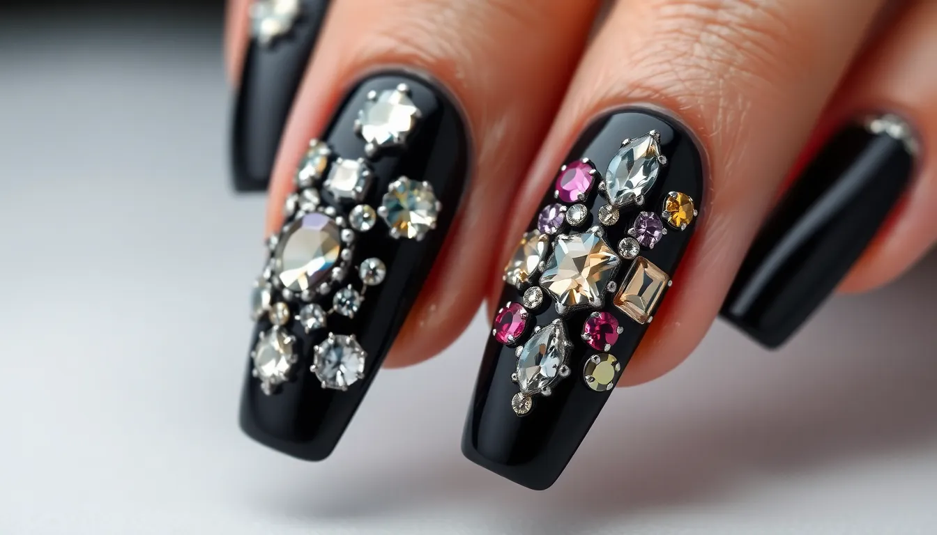 30+ Stunning Black Nail Art Ideas That'll Make You Ditch Color Forever 11