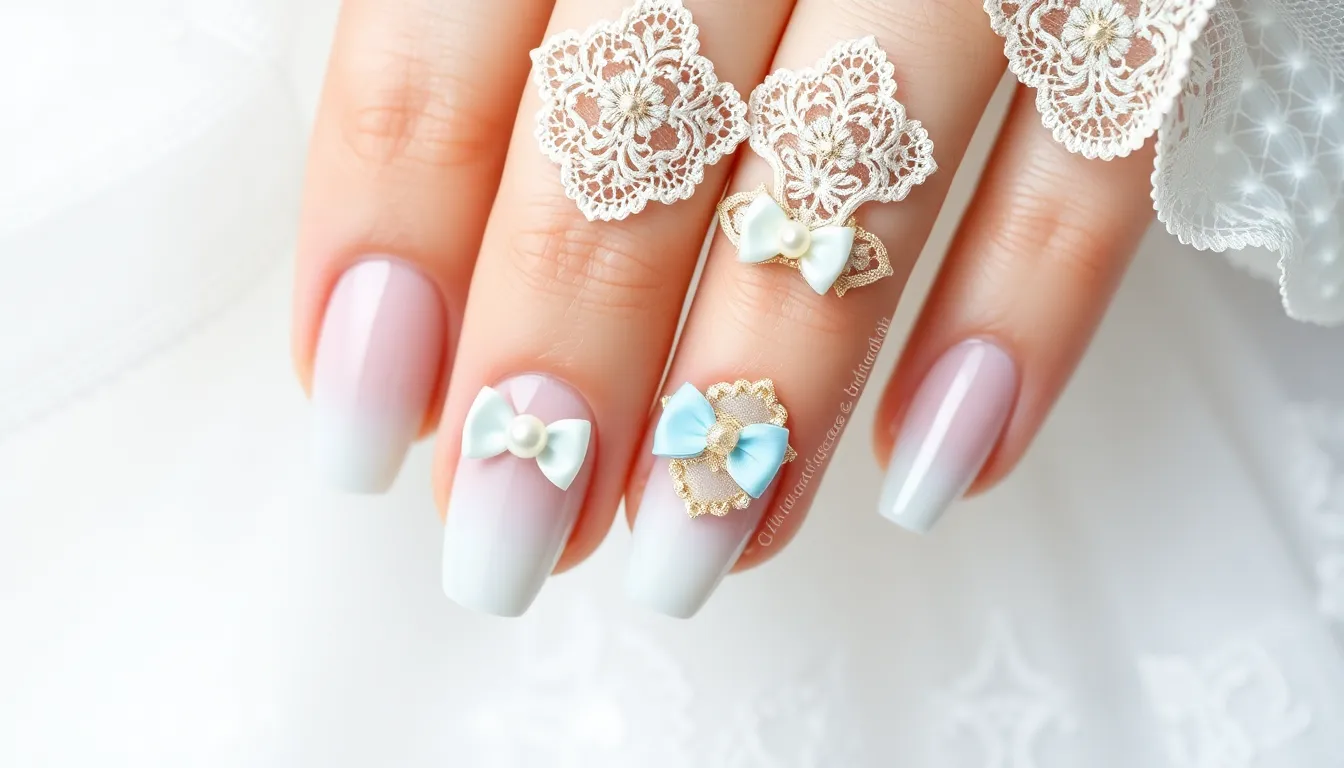20 Stunning Bow Nail Art Ideas That'll Make Your Manicure Instagram-Worthy 12 20 Stunning Bow Nail Art Ideas That'll Make Your Manicure Instagram-Worthy 11