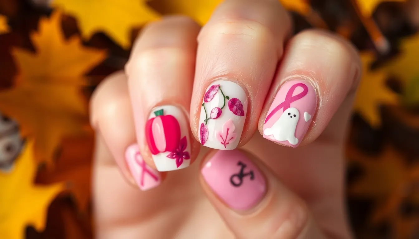 20+ Stunning Breast Cancer Awareness Nail Ideas to Show Your Support This October 12 20+ Stunning Breast Cancer Awareness Nail Ideas to Show Your Support This October 11
