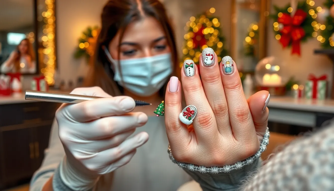25 Stunning Christmas Acrylic Nail Ideas to Sparkle This Holiday Season 12 25 Stunning Christmas Acrylic Nail Ideas to Sparkle This Holiday Season 11