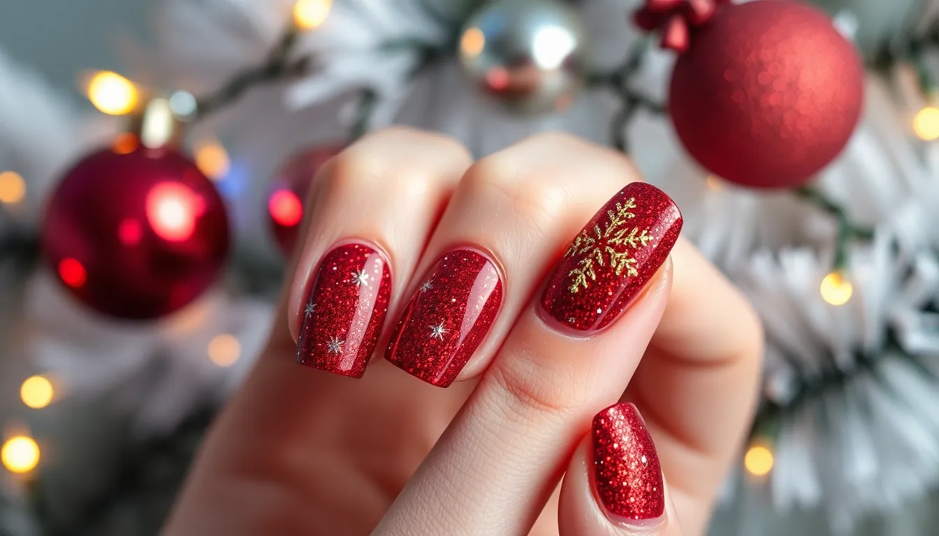 25 Stunning Christmas Dip Powder Nail Ideas to Sparkle All Season Long 12 25 Stunning Christmas Dip Powder Nail Ideas to Sparkle All Season Long 11