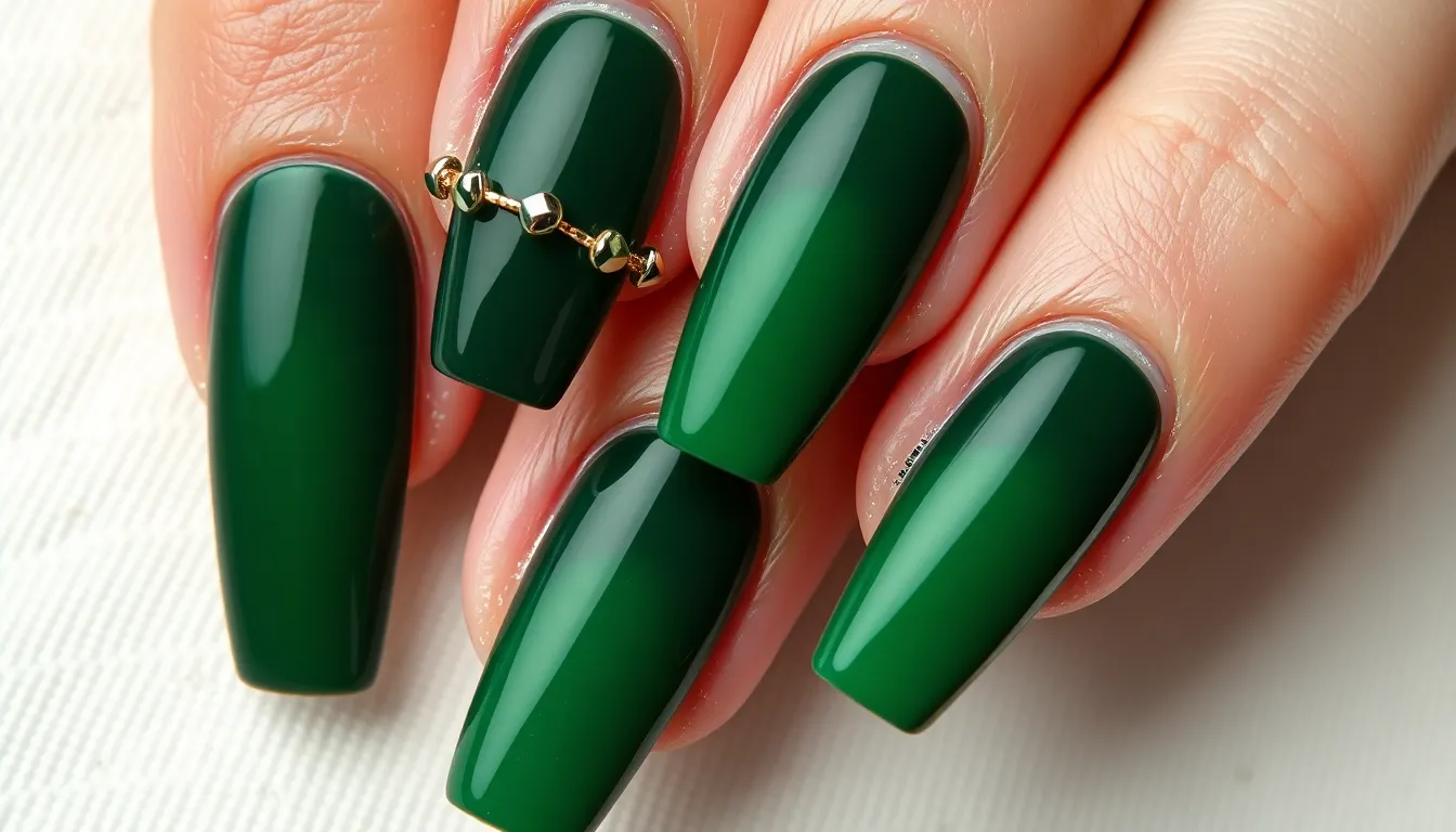 50 Stunning Dark Green Nail Ideas to Elevate Your Manicure Game in 2025 11