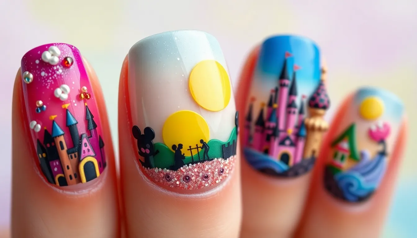 50+ Magical Disney Nail Art Ideas: Princess, Villain & Pixar Designs for Every Fan 12 50+ Magical Disney Nail Art Ideas: Princess, Villain & Pixar Designs for Every Fan 11