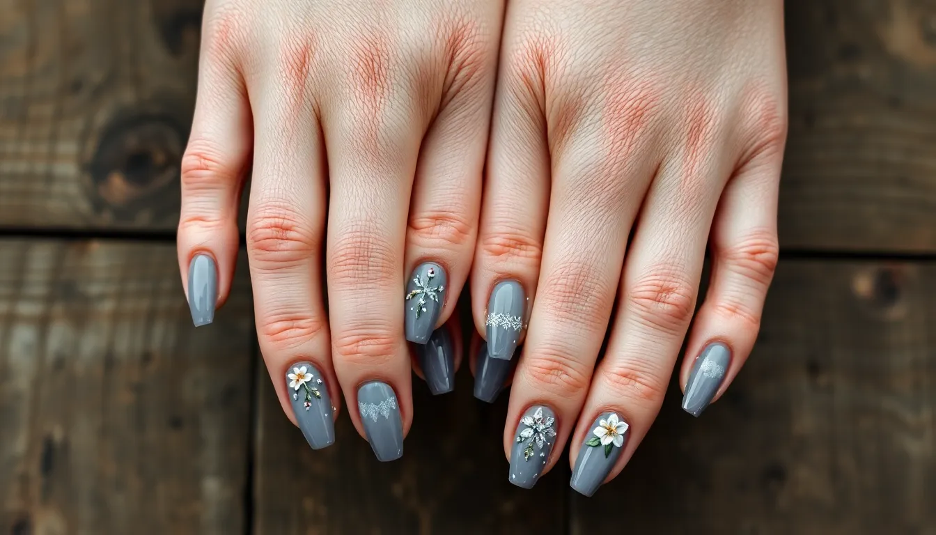 30+ Stunning Grey Nail Ideas: From Chic Marble to Metallic Designs That'll Wow 12 30+ Stunning Grey Nail Ideas: From Chic Marble to Metallic Designs That'll Wow 11