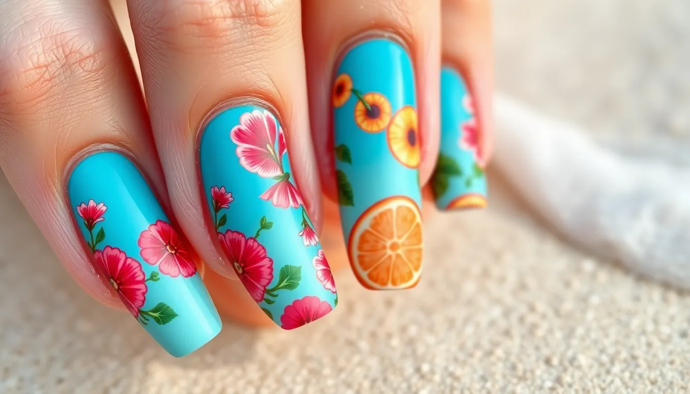 30 Stunning Tropical Nail Ideas to Transform Your Summer Manicure 12 30 Stunning Tropical Nail Ideas to Transform Your Summer Manicure 11