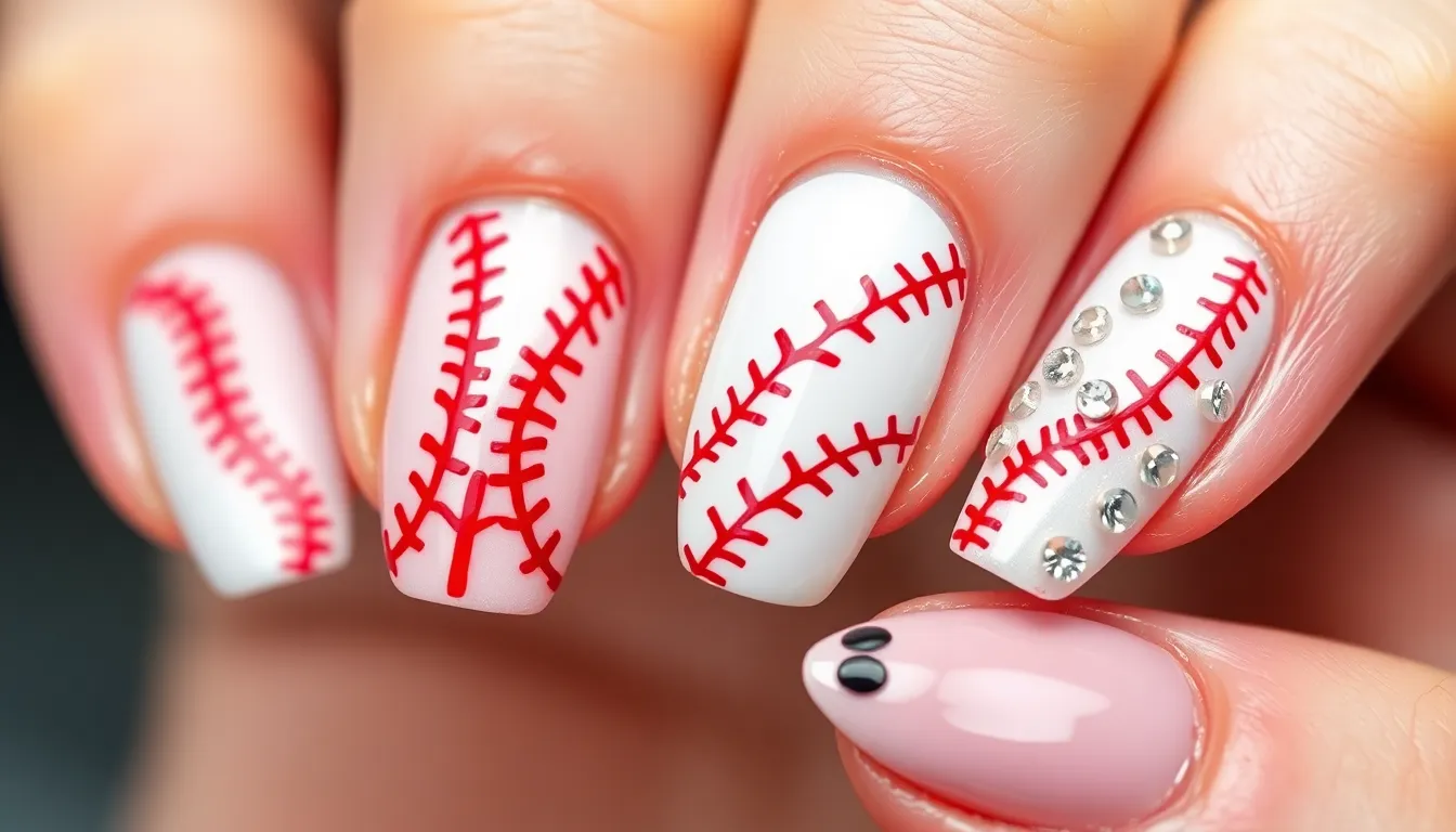 25 Stunning Baseball Nail Ideas to Show Your Team Spirit This Season 14 25 Stunning Baseball Nail Ideas to Show Your Team Spirit This Season 13