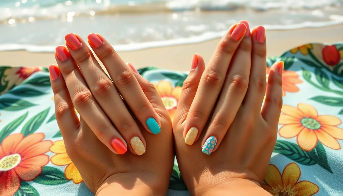 25+ Stunning Beach Vacation Nail Ideas That'll Make Your Getaway Instagram-Ready 14 25+ Stunning Beach Vacation Nail Ideas That'll Make Your Getaway Instagram-Ready 13
