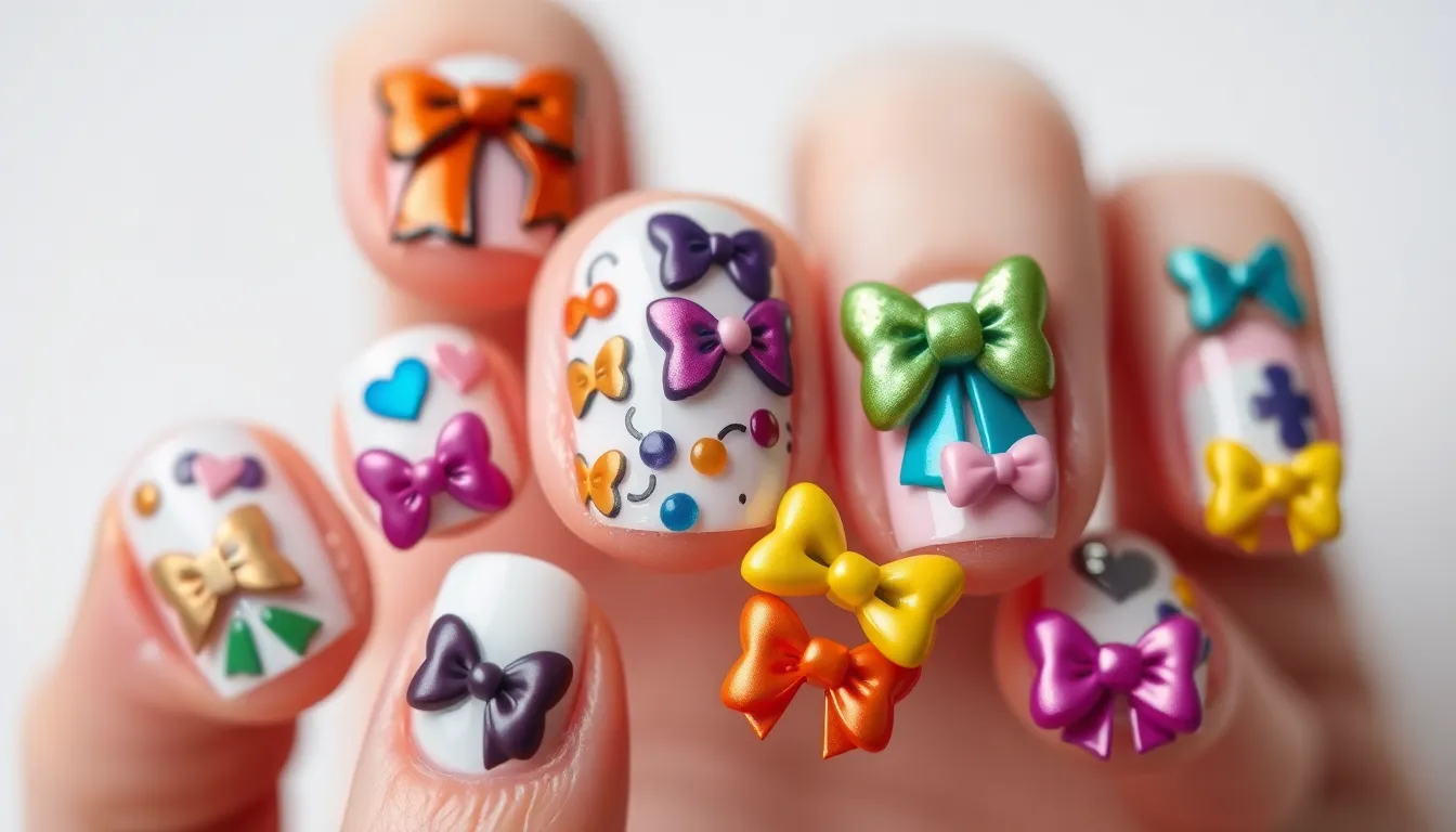 20 Stunning Bow Nail Art Ideas That'll Make Your Manicure Instagram-Worthy 14 20 Stunning Bow Nail Art Ideas That'll Make Your Manicure Instagram-Worthy 13
