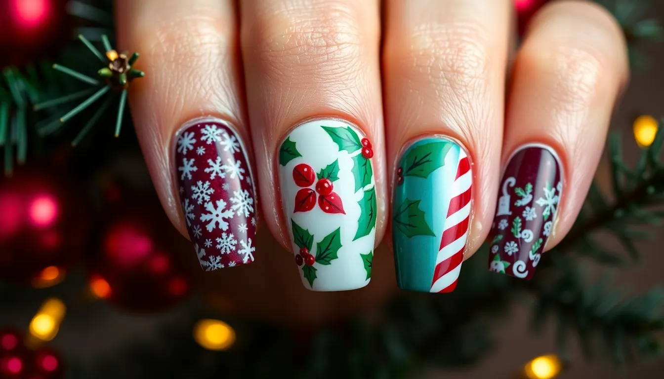 25 Stunning Christmas Acrylic Nail Ideas to Sparkle This Holiday Season 14 25 Stunning Christmas Acrylic Nail Ideas to Sparkle This Holiday Season 13