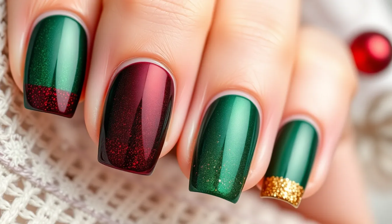 25 Stunning Christmas Dip Powder Nail Ideas to Sparkle All Season Long 14 25 Stunning Christmas Dip Powder Nail Ideas to Sparkle All Season Long 13