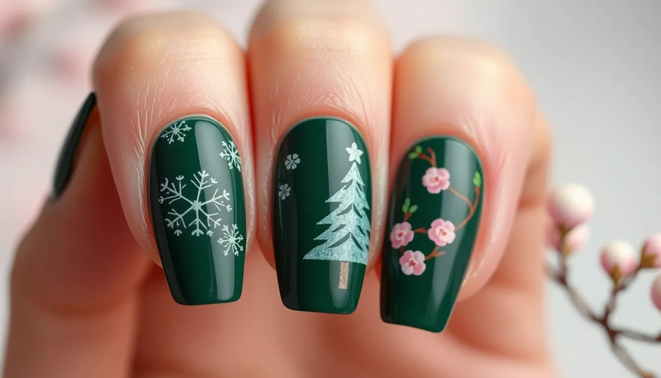 50 Stunning Dark Green Nail Ideas to Elevate Your Manicure Game in 2025 13