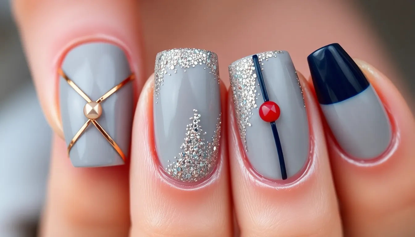 30+ Stunning Grey Nail Ideas: From Chic Marble to Metallic Designs That'll Wow 14 30+ Stunning Grey Nail Ideas: From Chic Marble to Metallic Designs That'll Wow 13