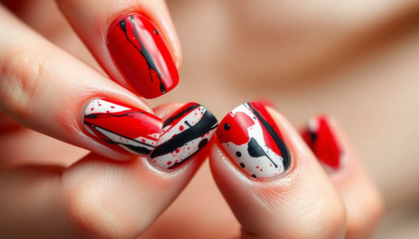 25 Stunning Red and Black Nail Art Ideas for Every Style & Occasion 14 25 Stunning Red and Black Nail Art Ideas for Every Style & Occasion 13