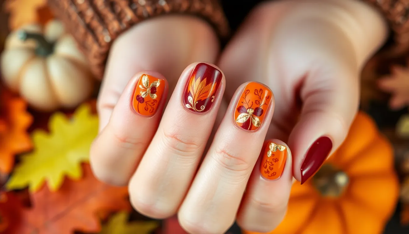 25 Stunning Thanksgiving Nail Ideas: Easy DIY Designs for Every Skill Level 14 25 Stunning Thanksgiving Nail Ideas: Easy DIY Designs for Every Skill Level 13