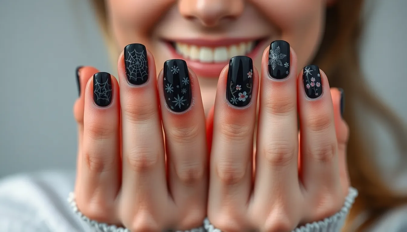 30+ Stunning Black Nail Art Ideas That'll Make You Ditch Color Forever 15