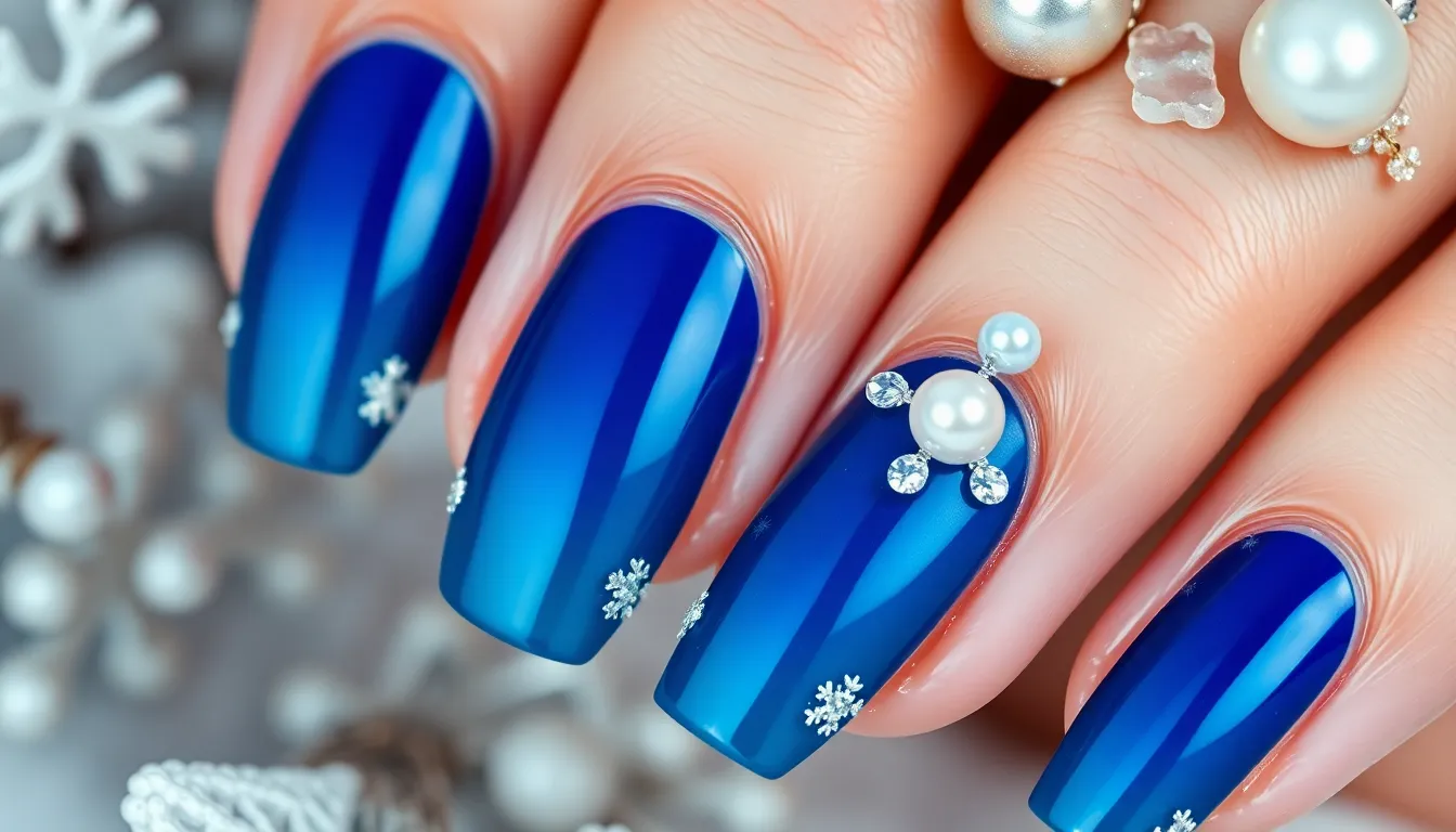 25 Stunning Blue Winter Nail Ideas That'll Make You Love Cold Weather 16 25 Stunning Blue Winter Nail Ideas That'll Make You Love Cold Weather 15