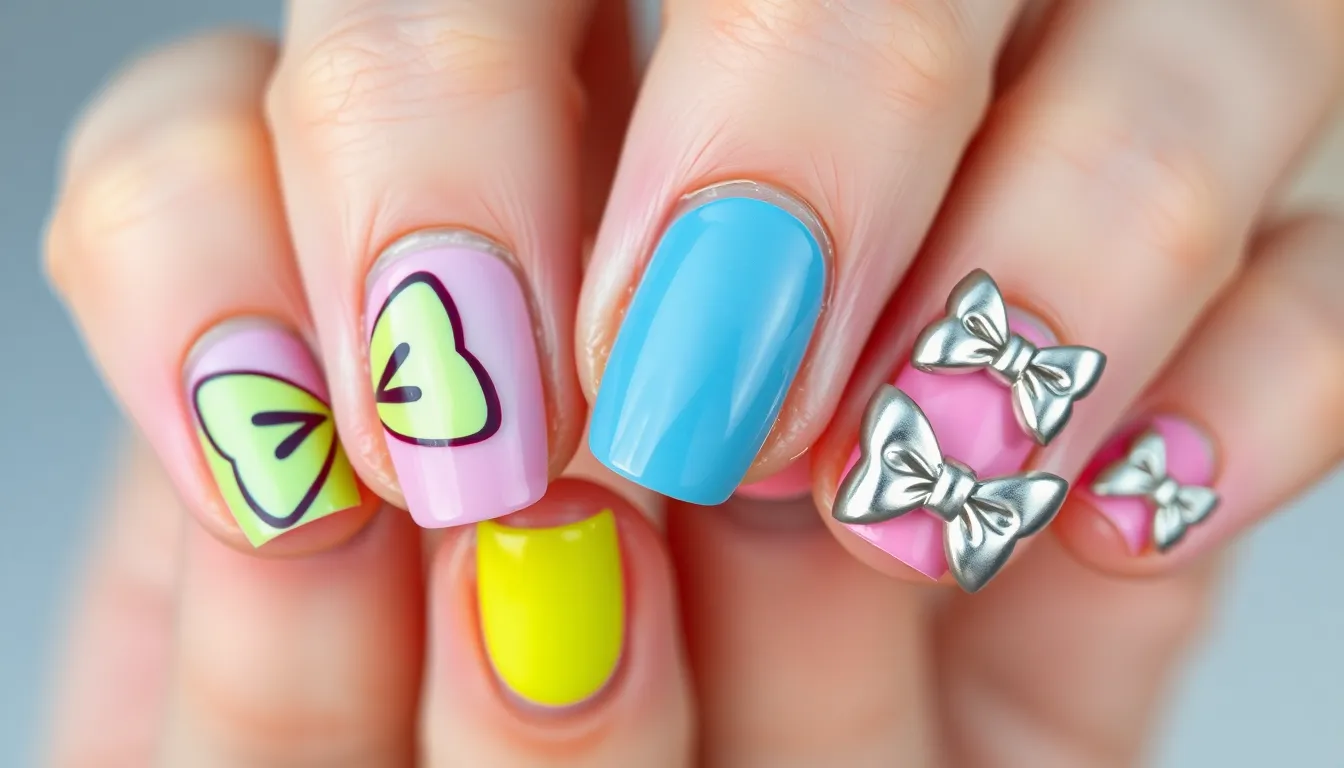 20 Stunning Bow Nail Art Ideas That'll Make Your Manicure Instagram-Worthy 16 20 Stunning Bow Nail Art Ideas That'll Make Your Manicure Instagram-Worthy 15