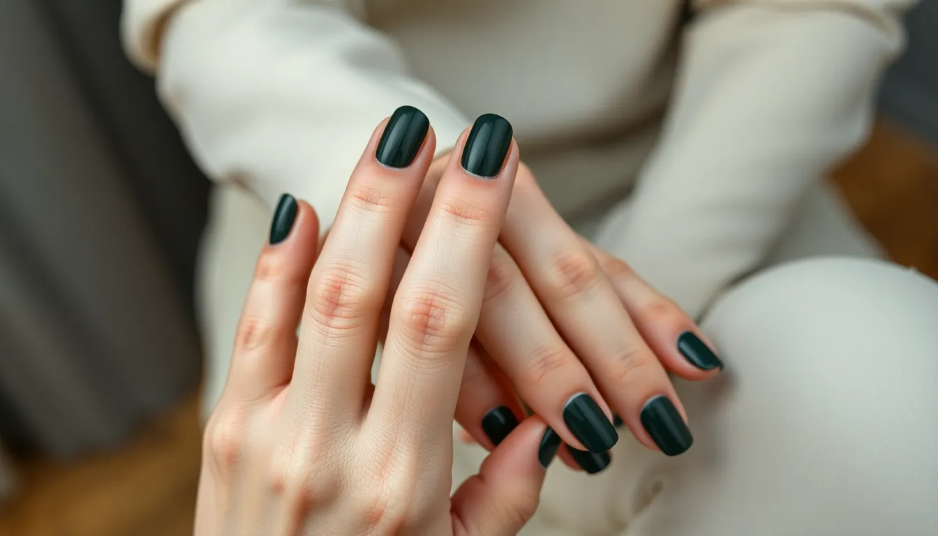 50 Stunning Dark Green Nail Ideas to Elevate Your Manicure Game in 2025 15