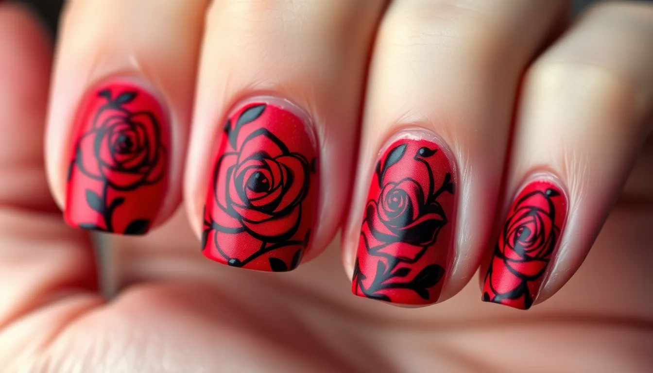 25 Stunning Red and Black Nail Art Ideas for Every Style & Occasion 16 25 Stunning Red and Black Nail Art Ideas for Every Style & Occasion 15