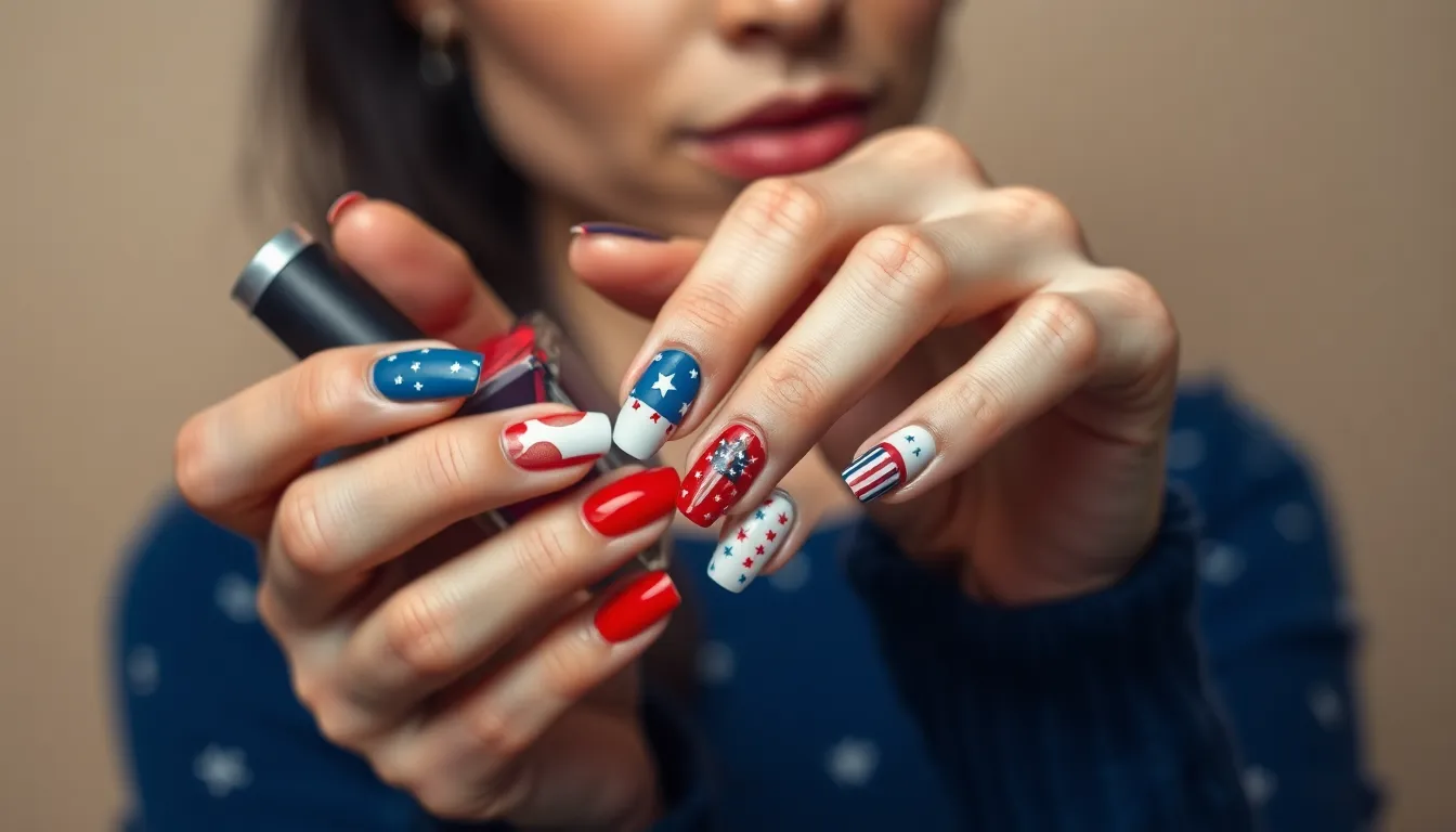 25+ Red White and Blue Nail Ideas That'll Make You Feel Extra Patriotic 16 25+ Red White and Blue Nail Ideas That'll Make You Feel Extra Patriotic 15