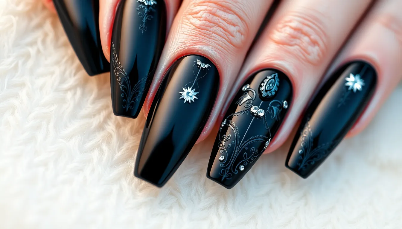 50+ Stunning Black Acrylic Nail Ideas That'll Make You Ditch Every Other Color 17